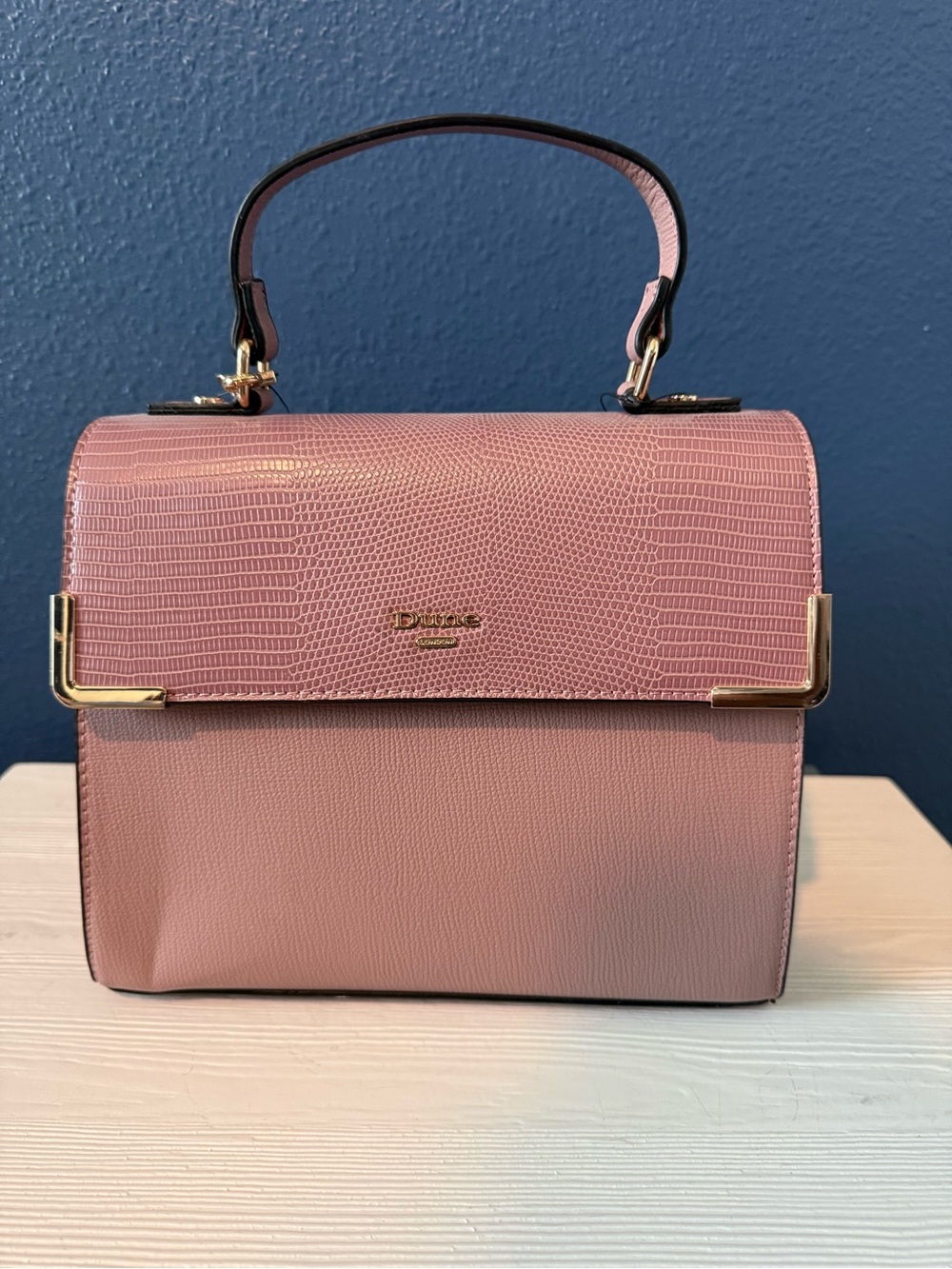Dune London Pink Textured Top-Handle Satchel